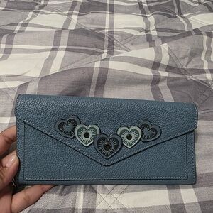Blue Heart-Embellished Women's Clutch